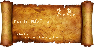 Kurdi Márton névjegykártya