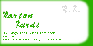 marton kurdi business card